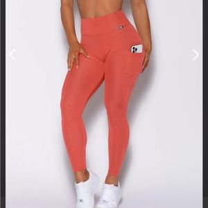 POCKET RIB LEGGINGS: Burnt Orange